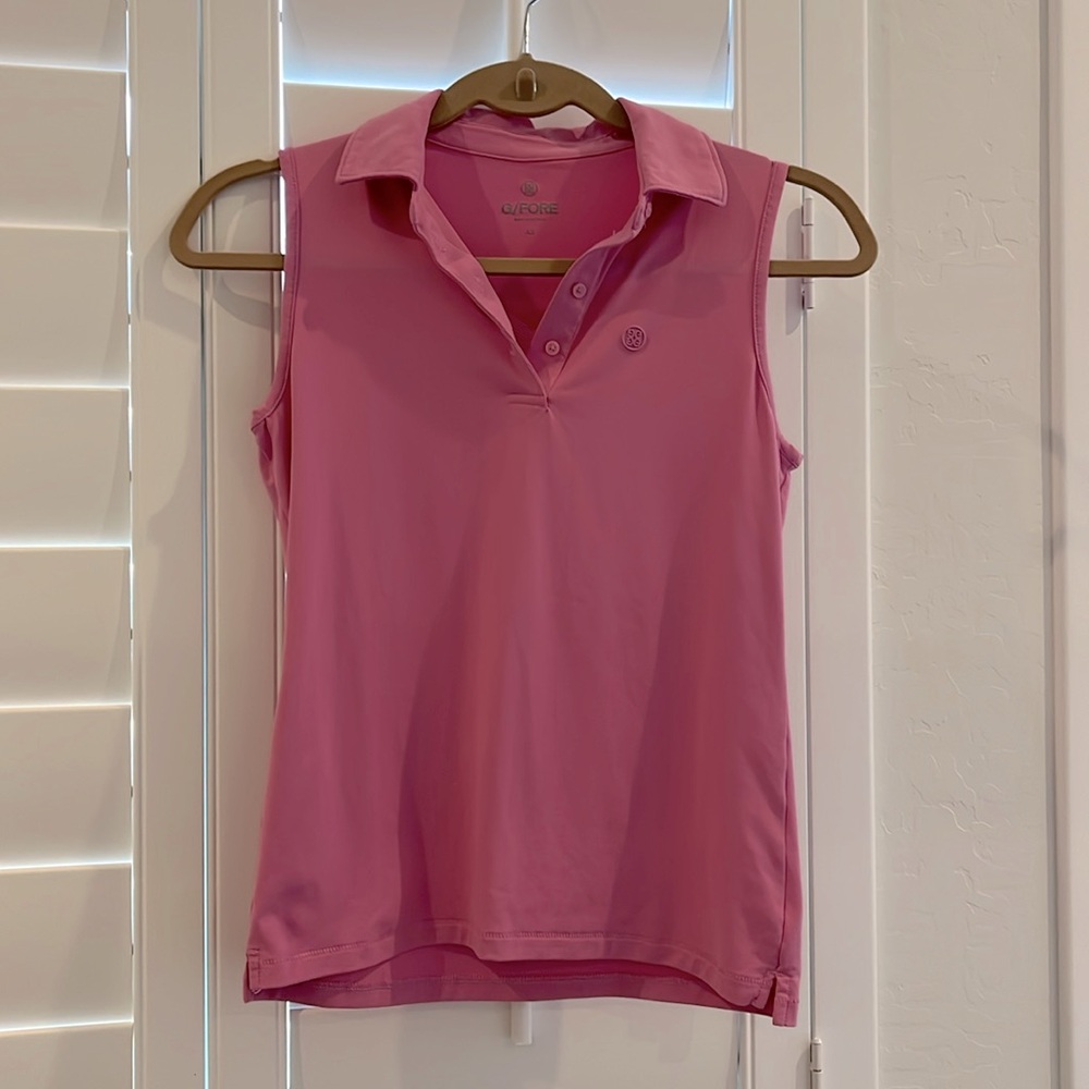 G/Fore Pink Golf Tank Sleeveless Polo
